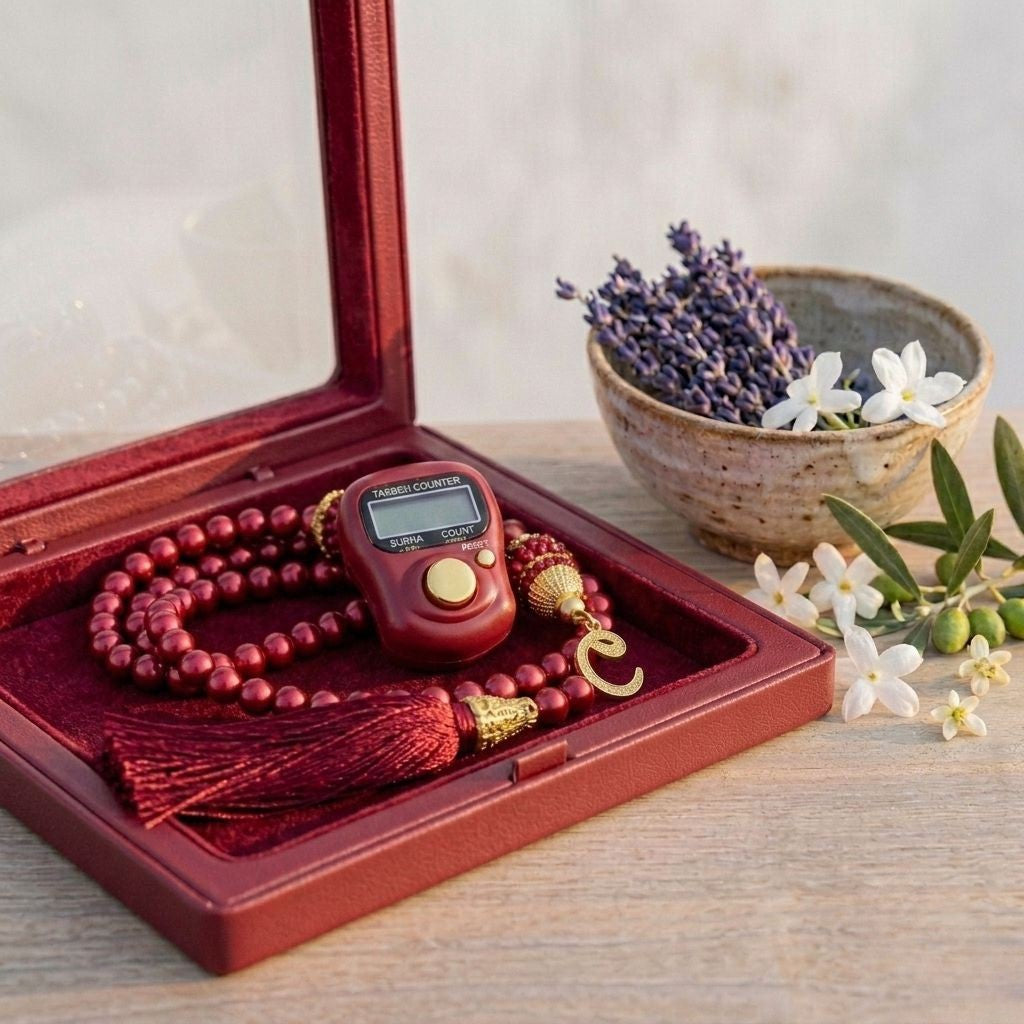 Digital Tasbeeh & Matching Prayer Beads Gift Set
