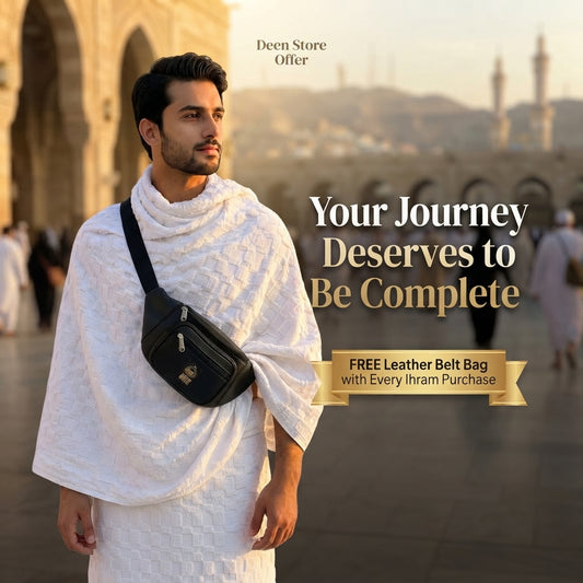 Premium Towel Ihram with Leather Ihram Belt