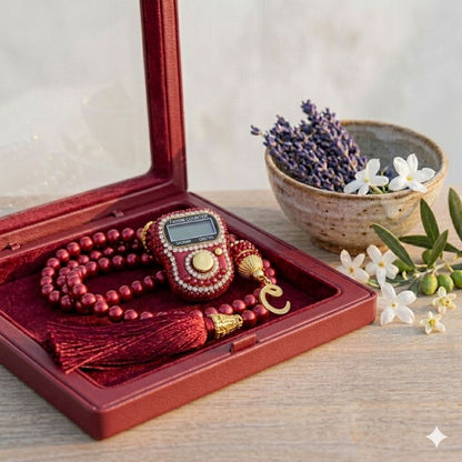 Digital Tasbeeh & Matching Prayer Beads Gift Set