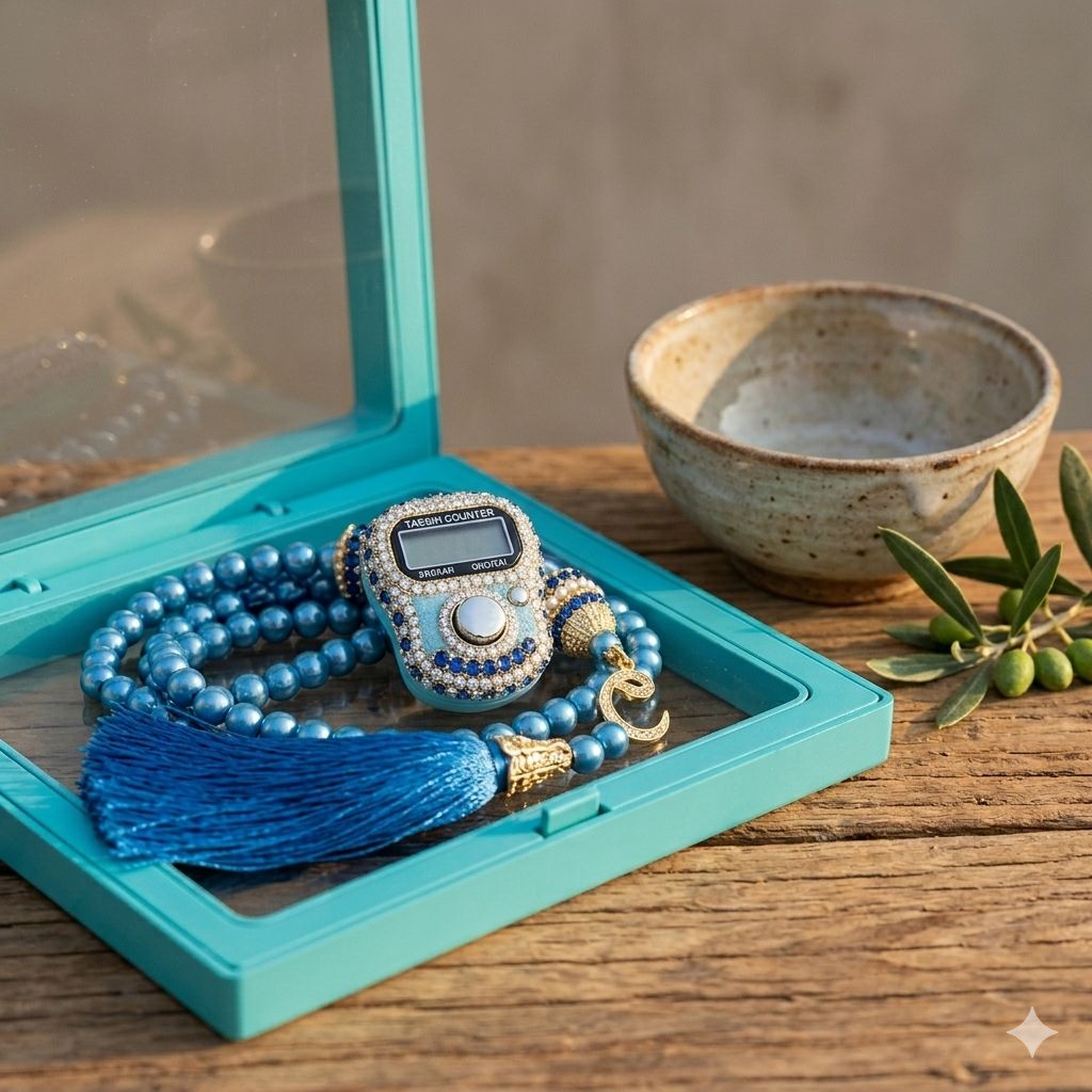 Digital Tasbeeh & Matching Prayer Beads Gift Set