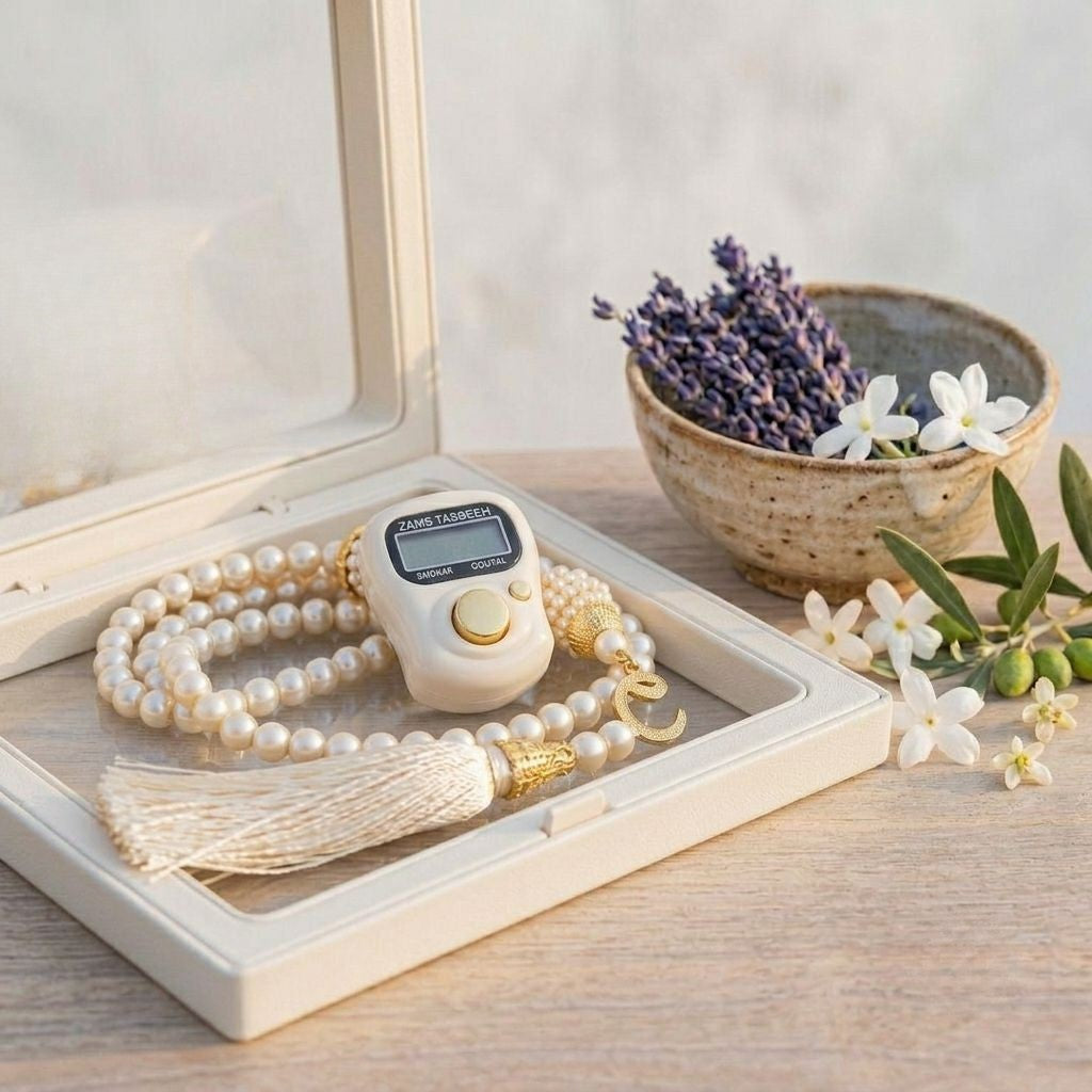 Digital Tasbeeh & Matching Prayer Beads Gift Set